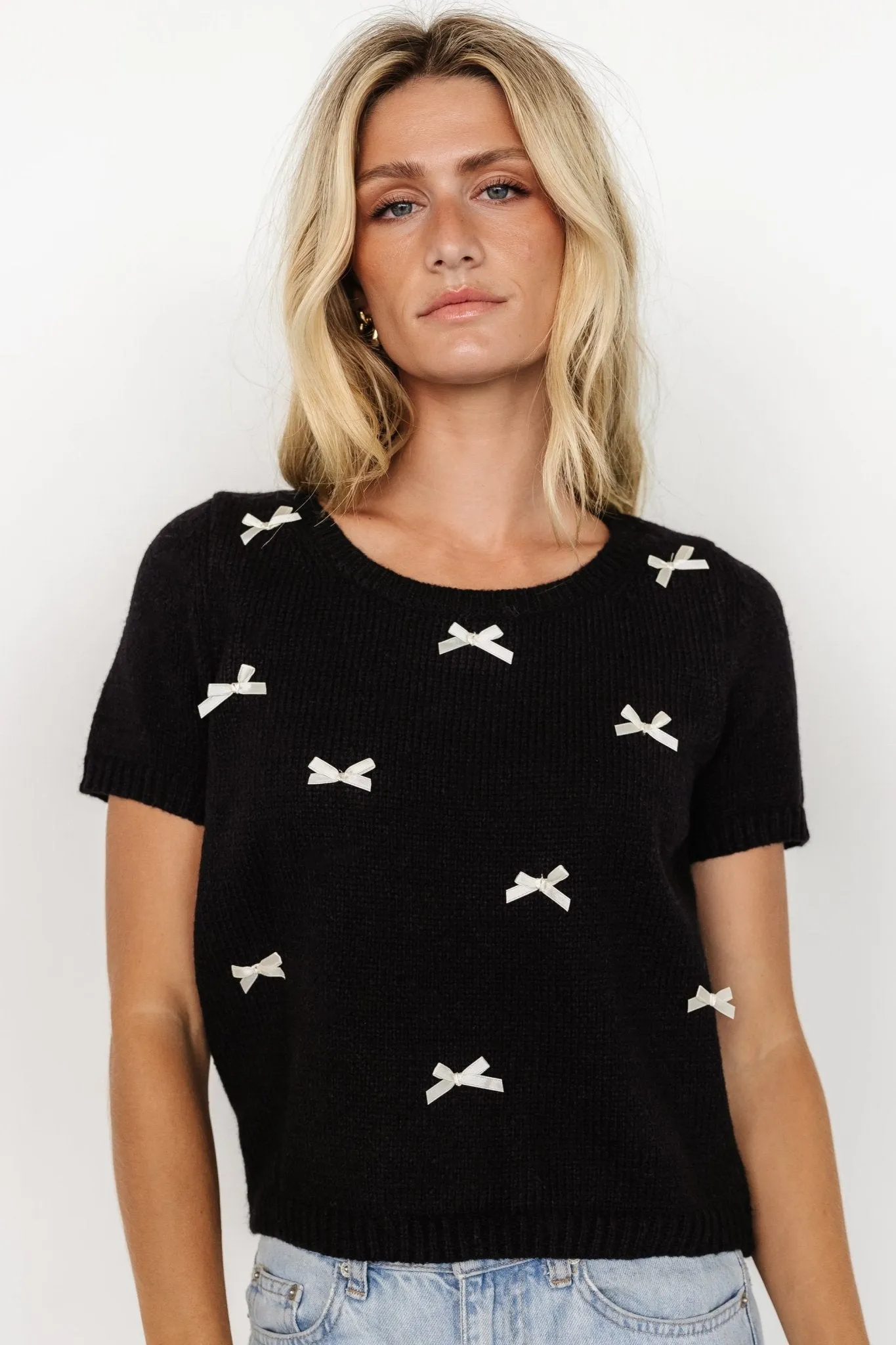 Chloe Bow Sweater | Black sold by Baltic Born product image thumbnail 4