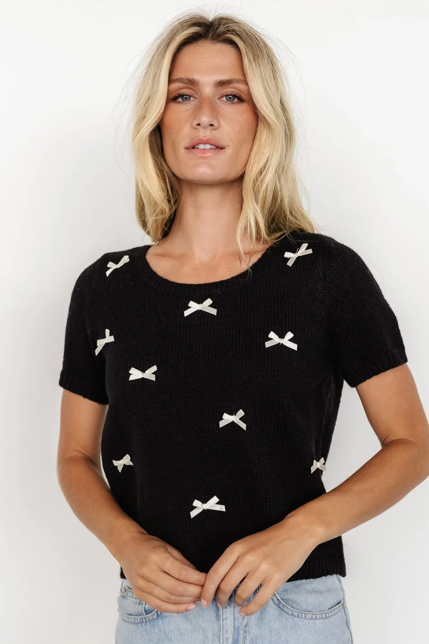 Chloe Bow Sweater | Black sold by Baltic Born product image thumbnail 2