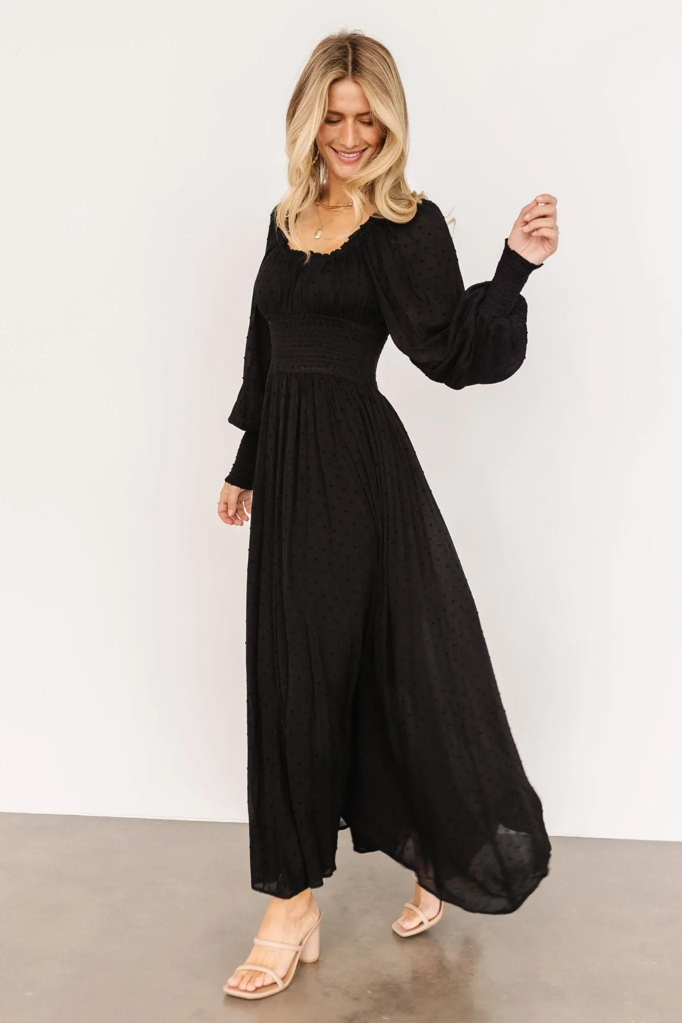 Renata Dot Maxi Dress | Black sold by Baltic Born product image thumbnail 3