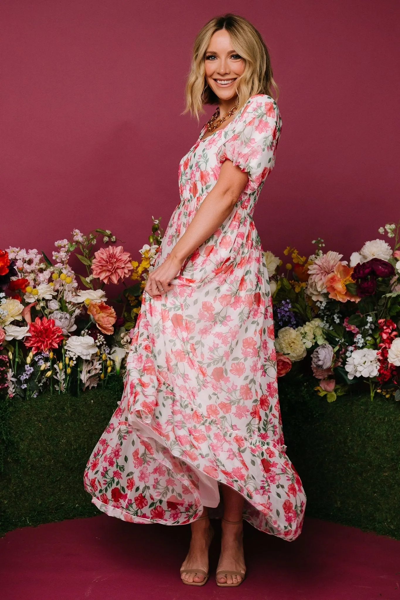 Margo Maxi Dress | Pink Multi Floral sold by Baltic Born product image thumbnail 3