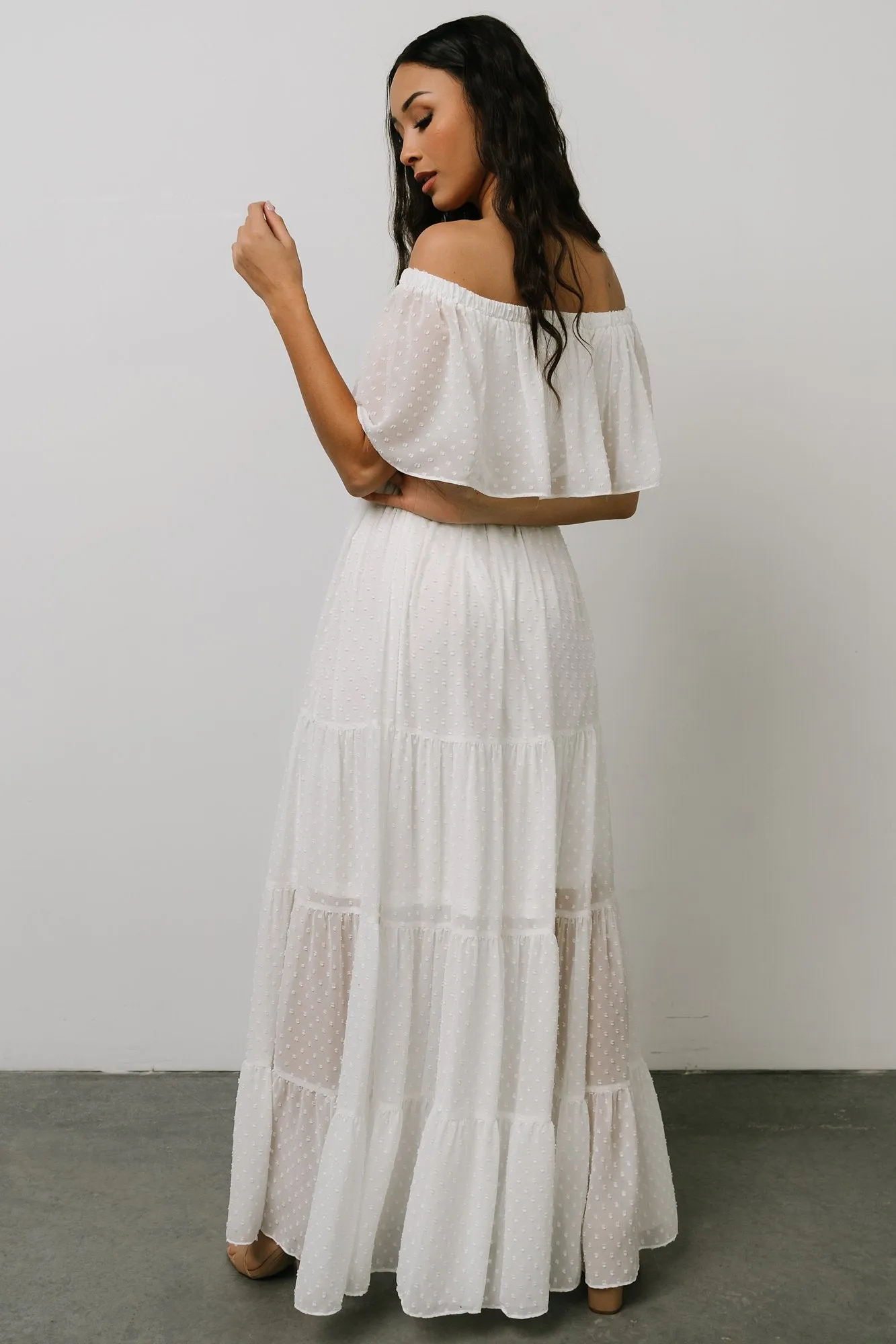 Swiss Dot Maxi Dress | White sold by Baltic Born product image thumbnail 2