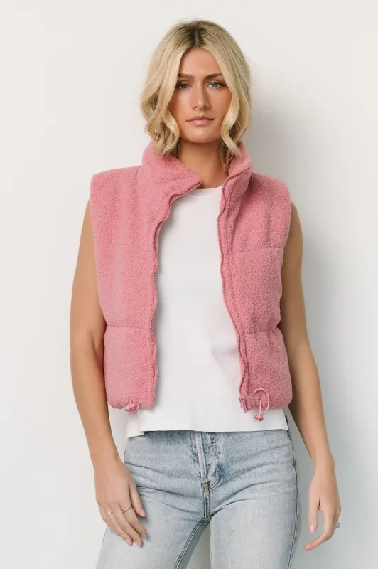 Glenwood Zip Vest | Pink made by Polagram