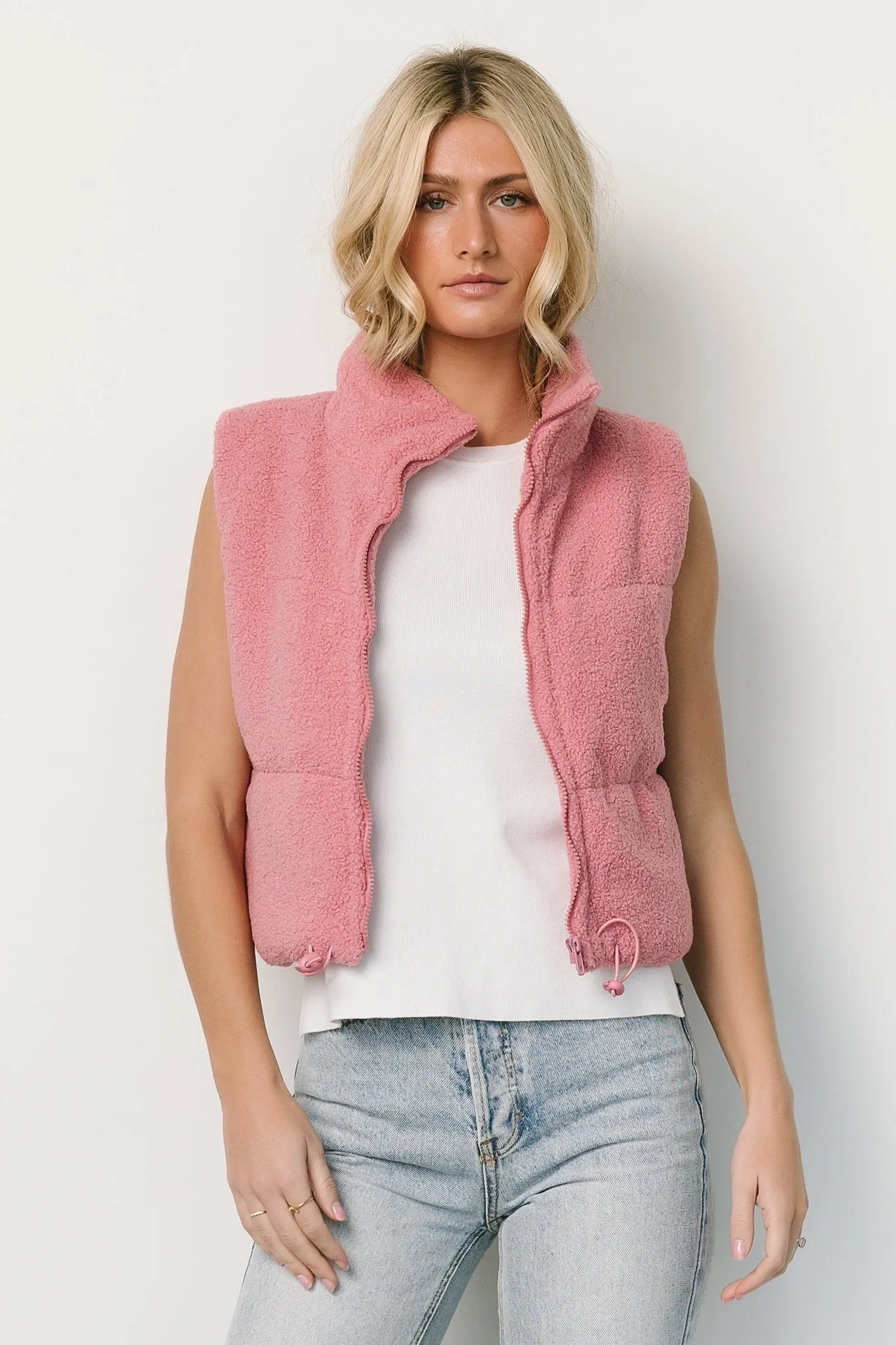 Glenwood Zip Vest | Pink sold by Baltic Born