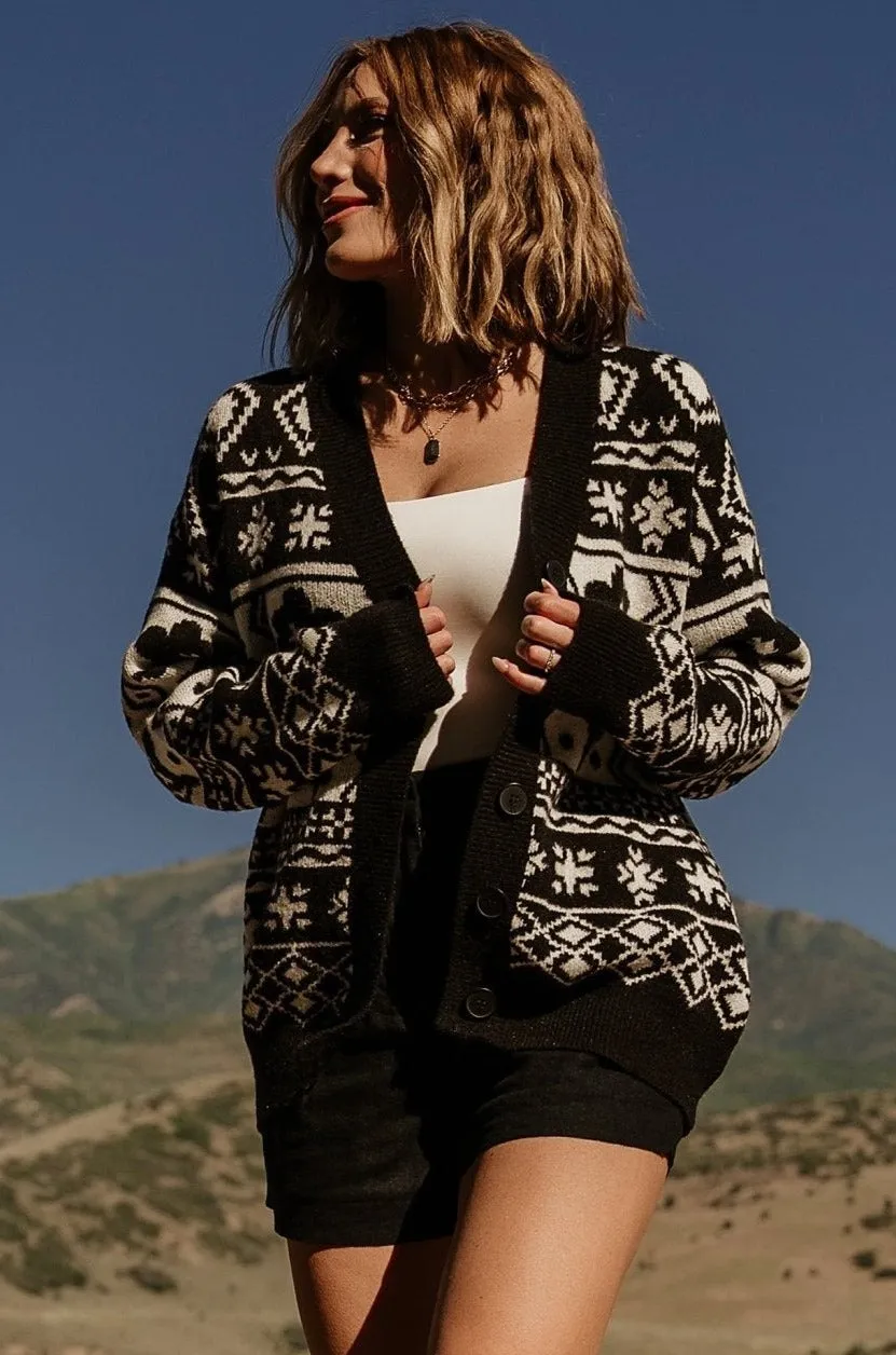 Jackson Oversized Cardigan | Black Print sold by Baltic Born