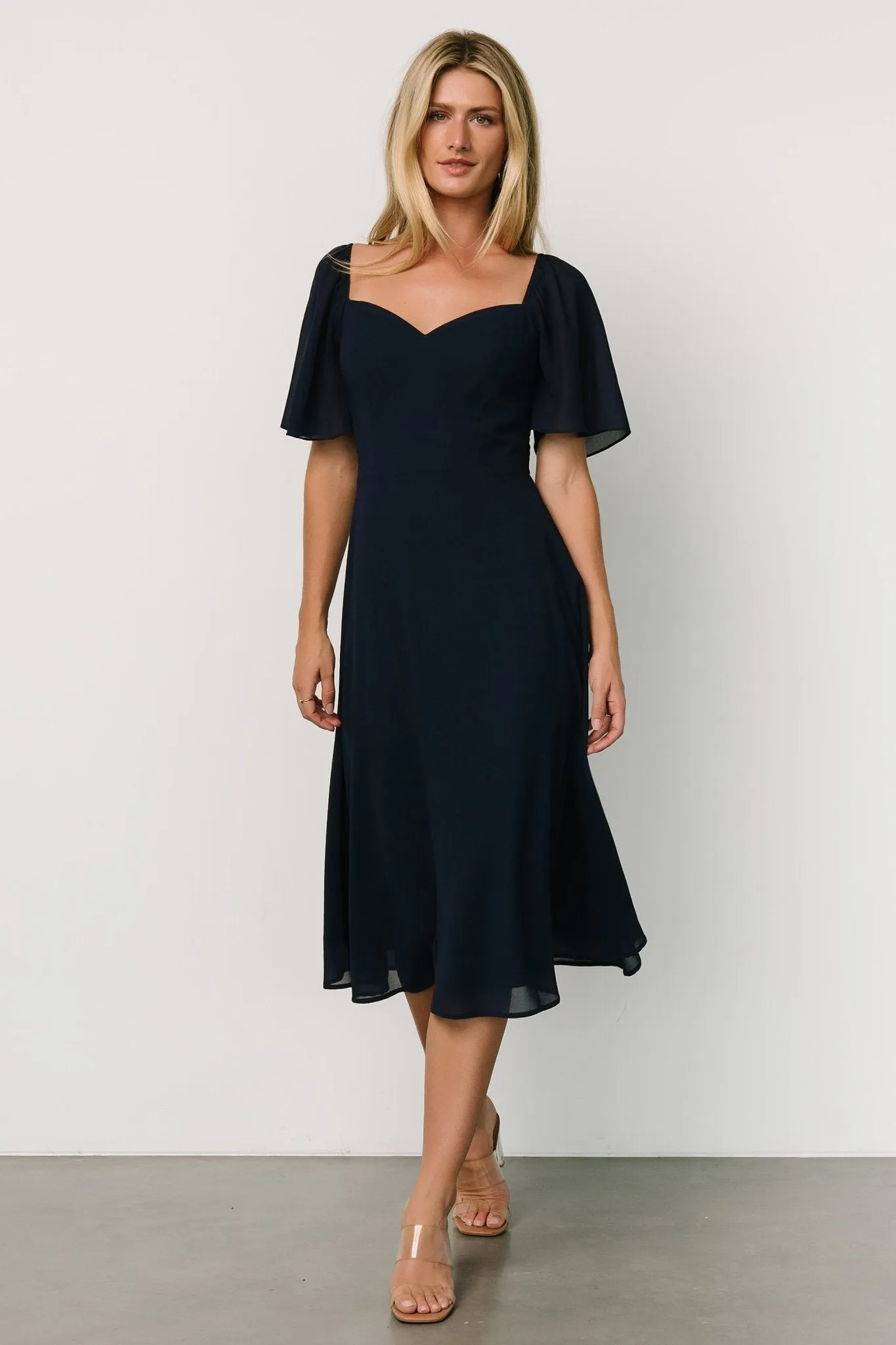 Colette Sweetheart Midi Dress | Navy sold by Baltic Born product image thumbnail 4