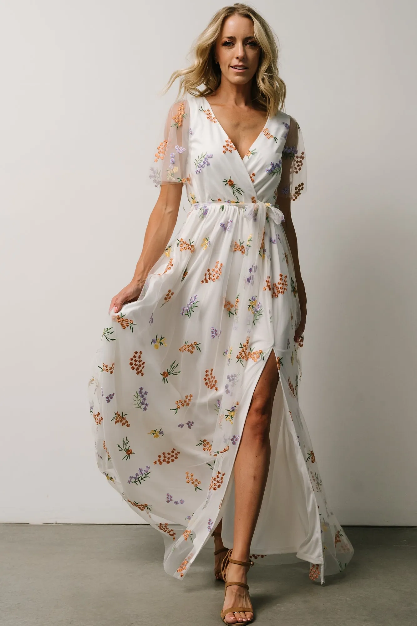 Marseille Embossed Maxi Dress | Meadow Floral sold by Baltic Born