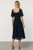Colette Sweetheart Midi Dress | Navy sold by Baltic Born
