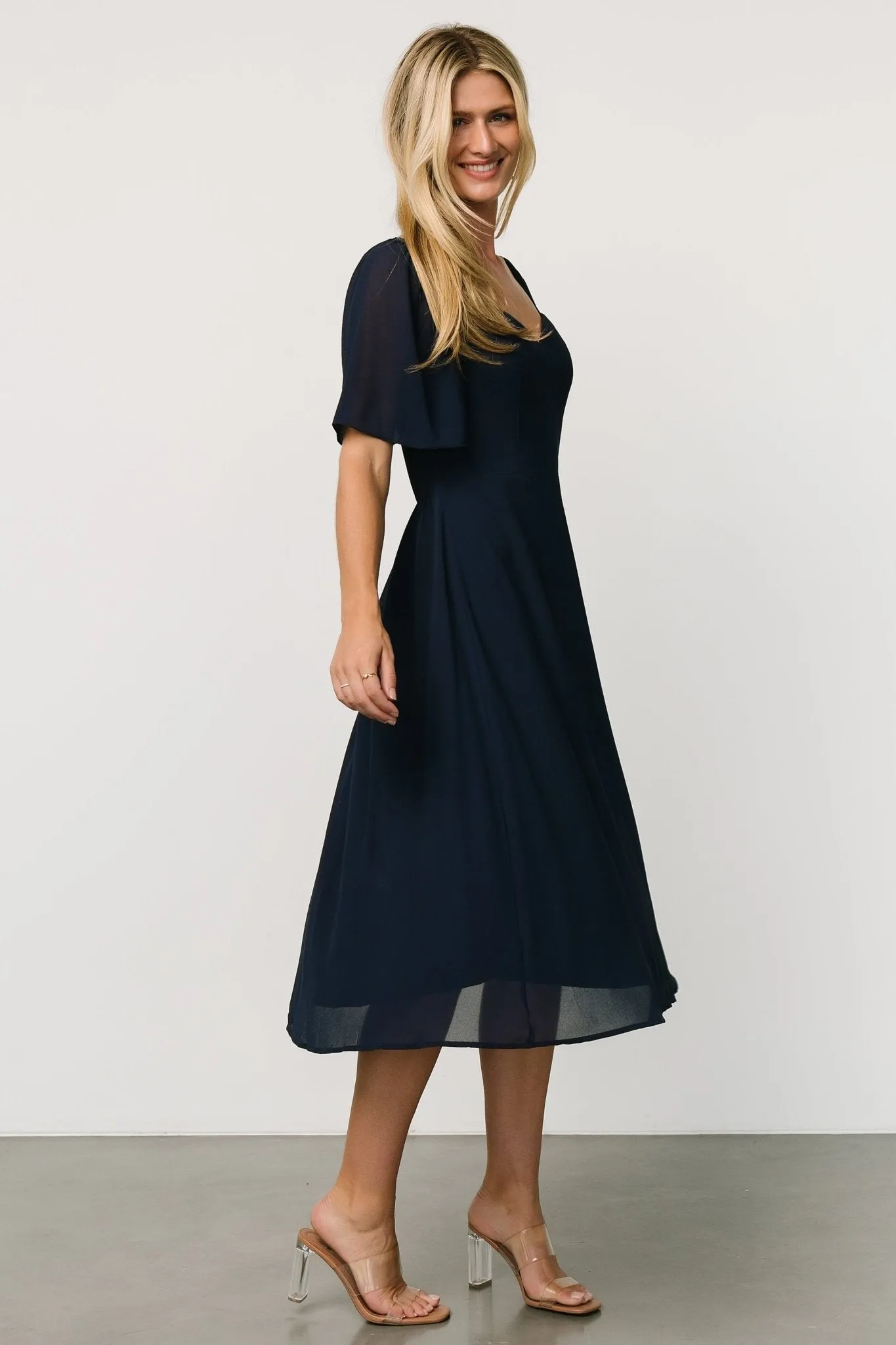 Colette Sweetheart Midi Dress | Navy sold by Baltic Born product image thumbnail 3