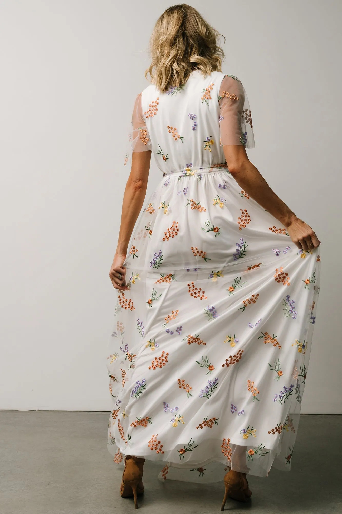 Marseille Embossed Maxi Dress | Meadow Floral sold by Baltic Born product image thumbnail 3