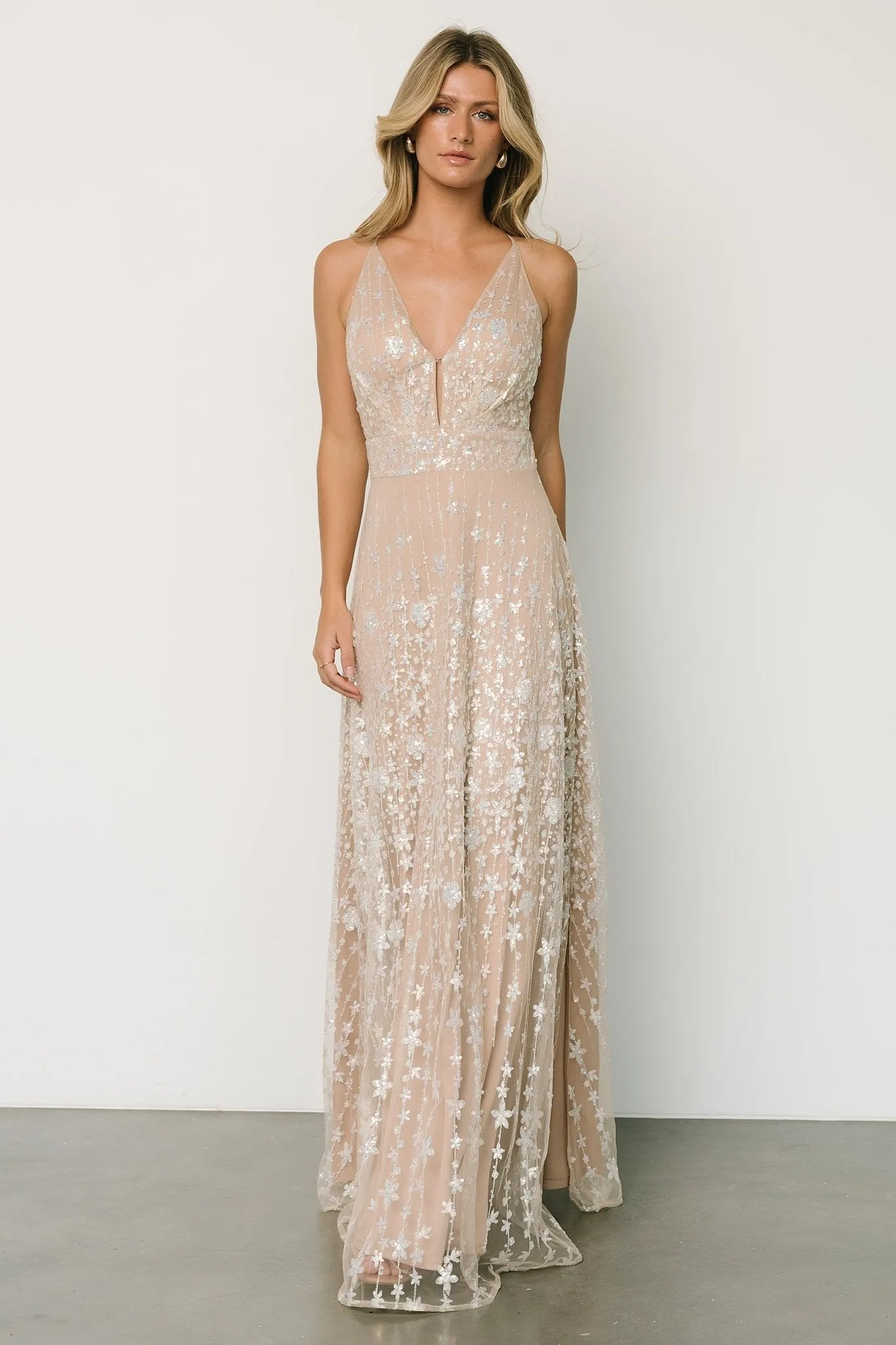 Tiara Sequin Gown | Nude Champagne sold by Baltic Born product image thumbnail 3