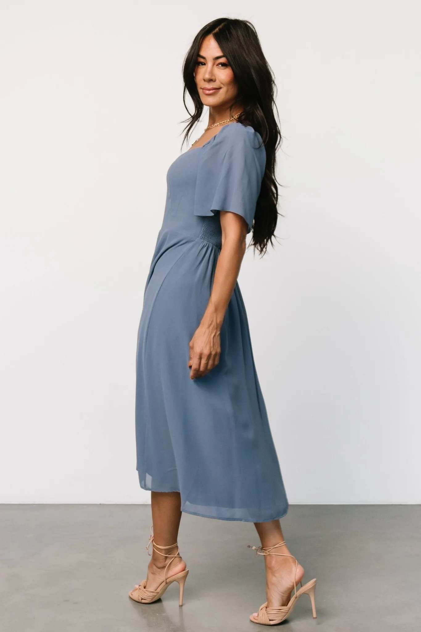 Colette Sweetheart Midi Dress | Whisper Blue sold by Baltic Born product image thumbnail 3