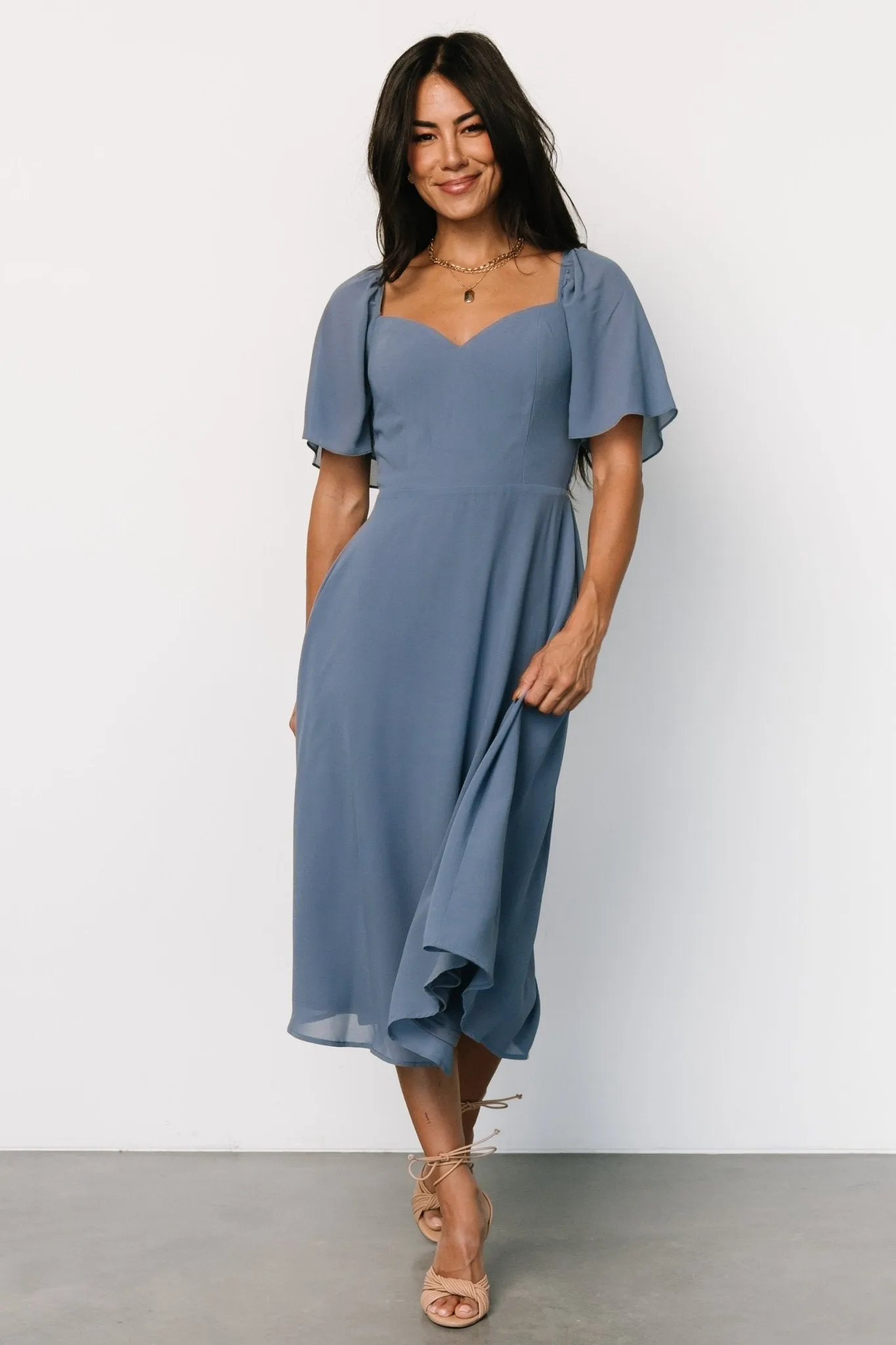 Colette Sweetheart Midi Dress | Whisper Blue sold by Baltic Born
