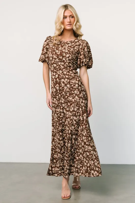 Sadie Maxi Dress | Brown Floral sold by Baltic Born
