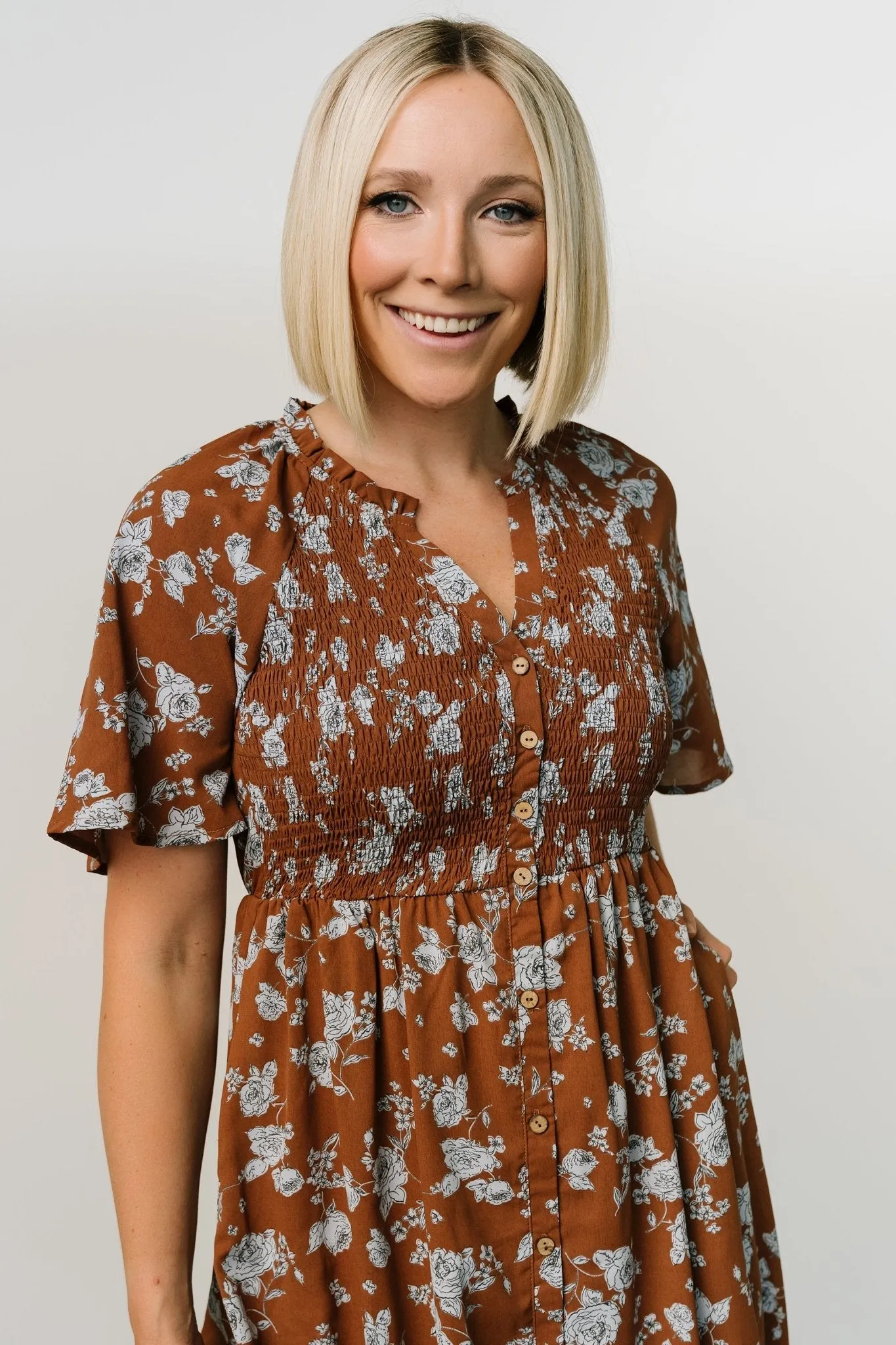 Botega Midi Dress | Brown + Blue sold by Baltic Born product image thumbnail 2