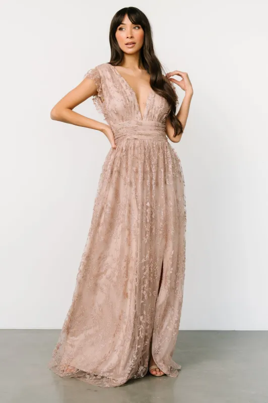 Arlene Shimmer Gown | Nude Rose sold by Baltic Born