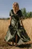 Katelyn Velvet Maxi Wrap Dress | Dark Olive sold by Baltic Born