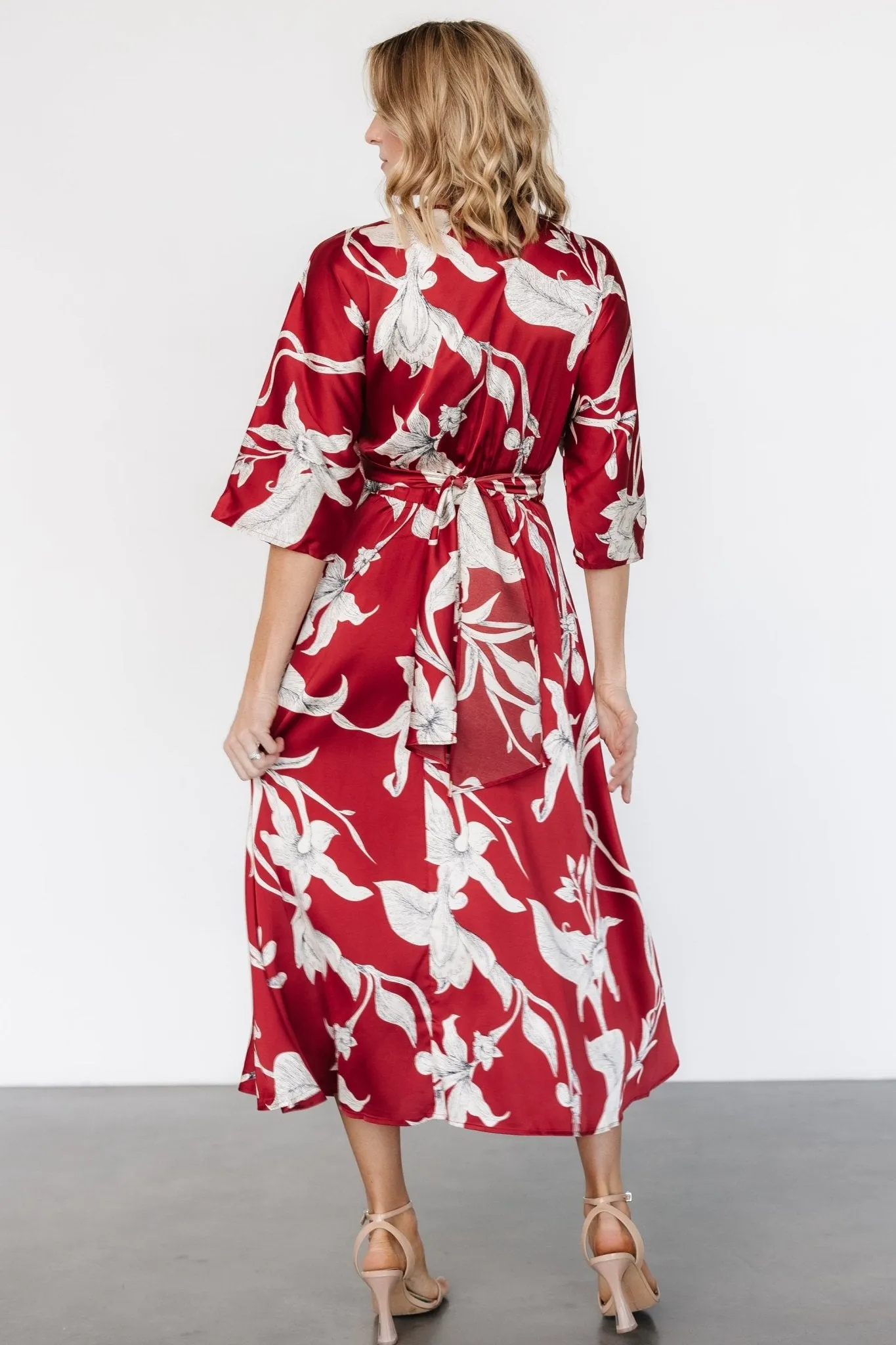 Avryll Front Tie Dress | Crimson sold by Baltic Born product image thumbnail 5