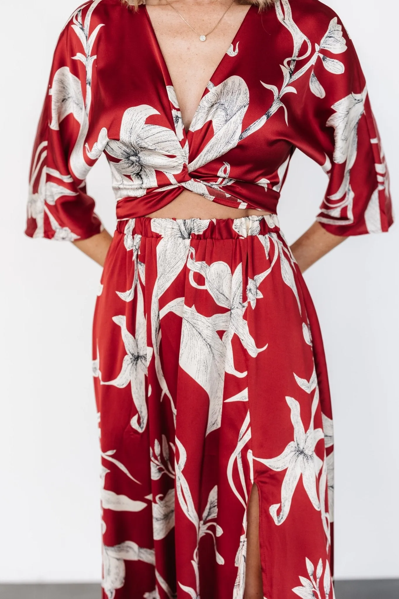 Avryll Front Tie Dress | Crimson sold by Baltic Born product image thumbnail 2