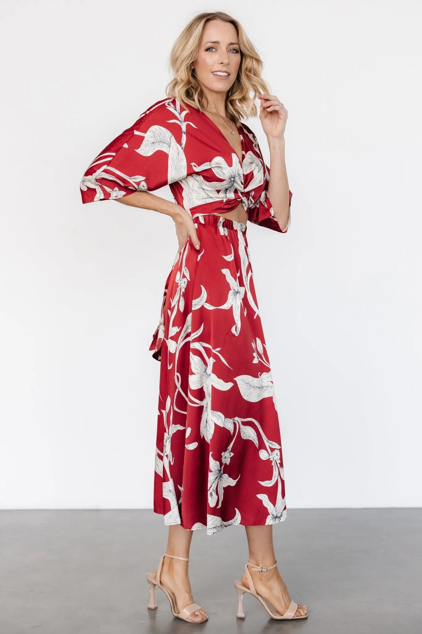 Avryll Front Tie Dress | Crimson sold by Baltic Born product image thumbnail 3