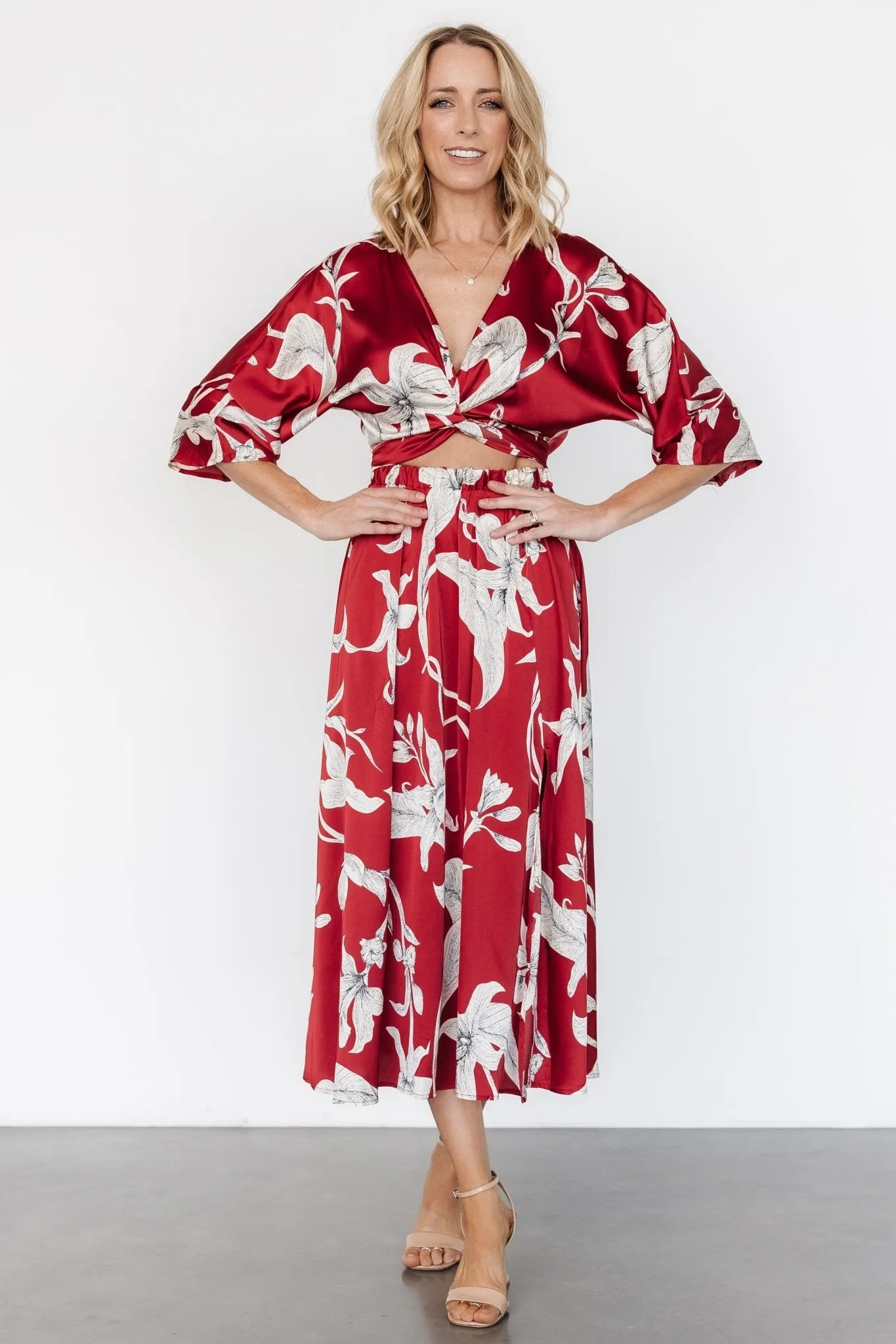 Avryll Front Tie Dress | Crimson sold by Baltic Born product image thumbnail 4