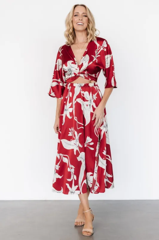 Avryll Front Tie Dress | Crimson sold by Baltic Born