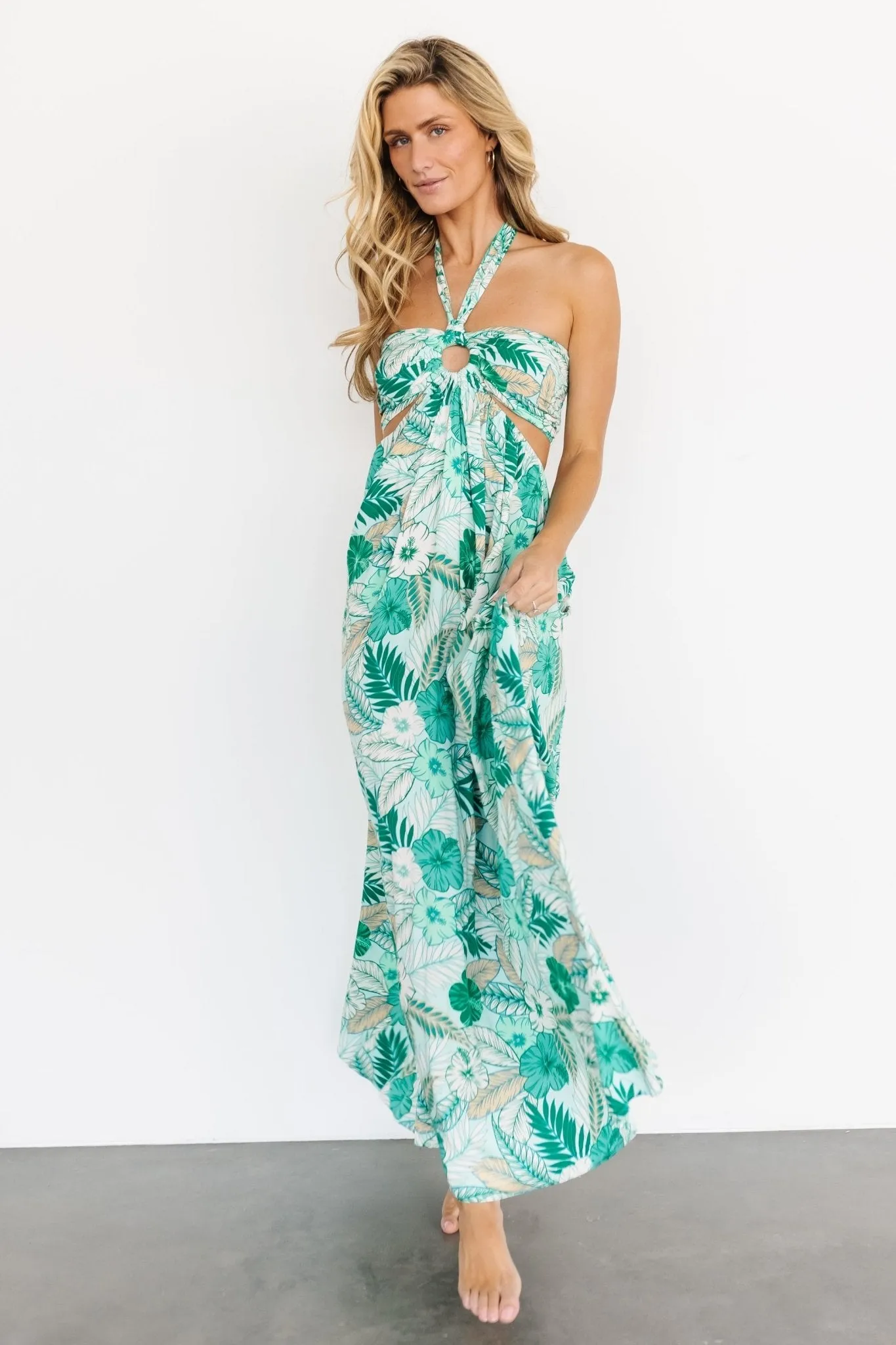 Wylde Cut Out Maxi Dress | Green Multi sold by Baltic Born product image thumbnail 5
