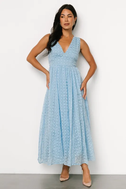 Thalia Embroidered Tank Midi Dress | Blue sold by Baltic Born