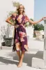 Sarah Smocked Midi Dress | Eggplant Floral sold by Baltic Born