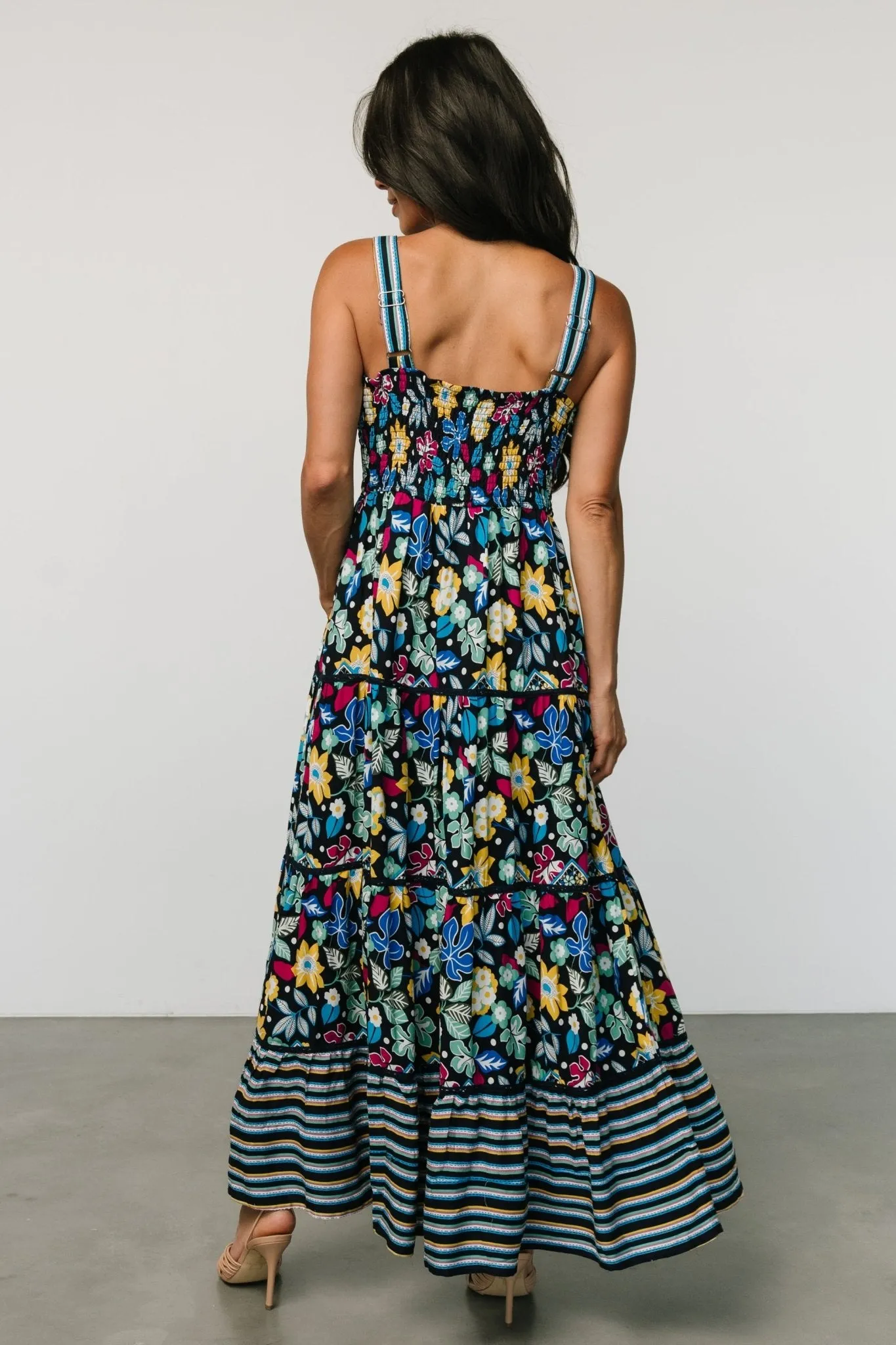 Lucia Tank Maxi Dress | Black Multi Print sold by Baltic Born product image thumbnail 5