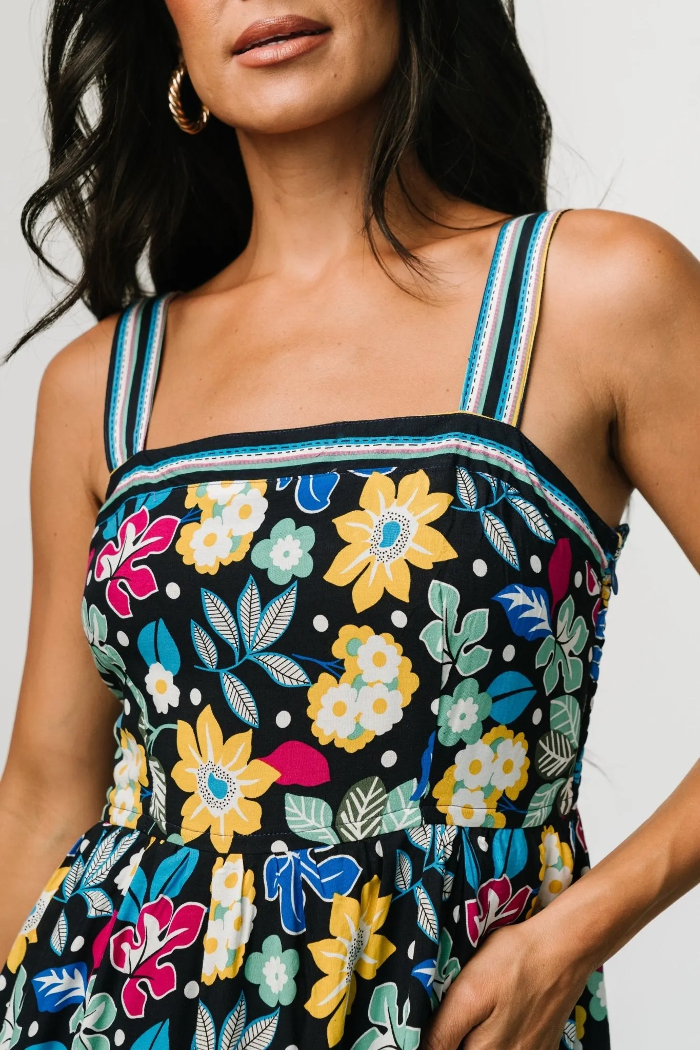 Lucia Tank Maxi Dress | Black Multi Print sold by Baltic Born product image thumbnail 2