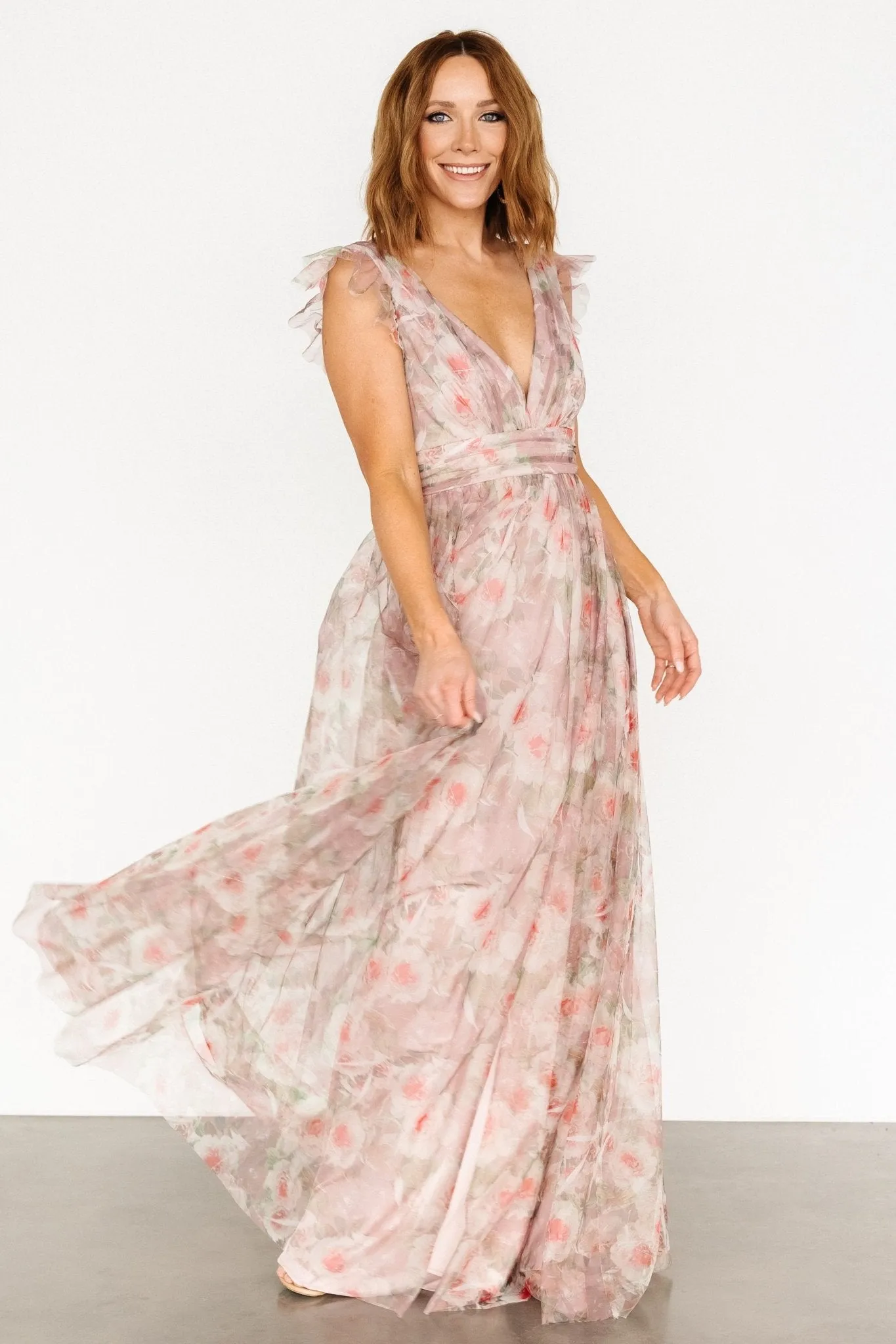 Carmine Maxi Dress | Mauve Floral sold by Baltic Born product image thumbnail 4
