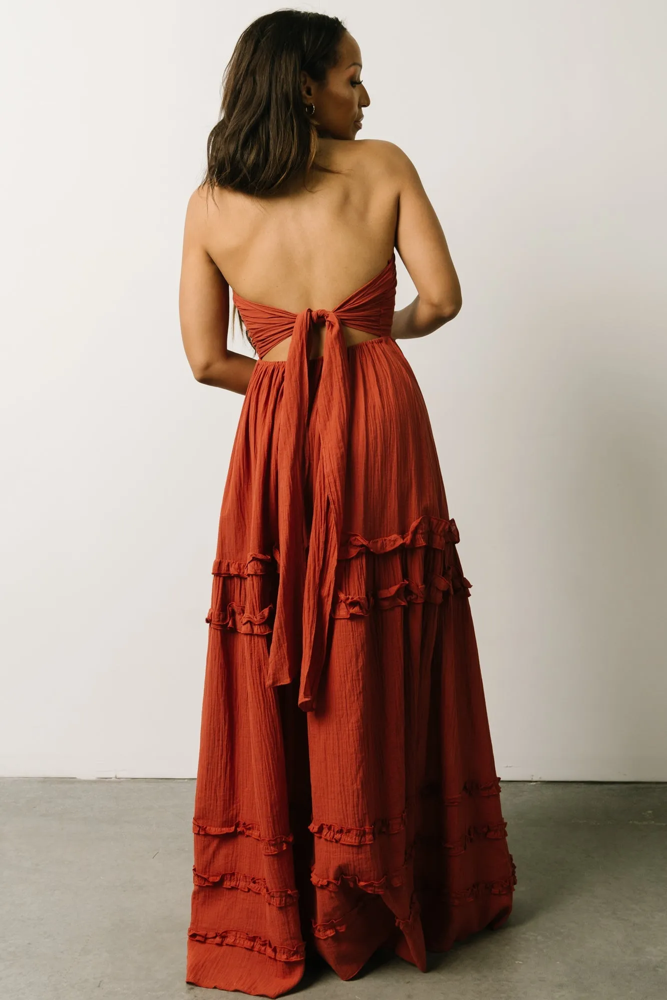 Augusta Halter Neck Maxi Dress | Terracotta sold by Baltic Born product image thumbnail 2