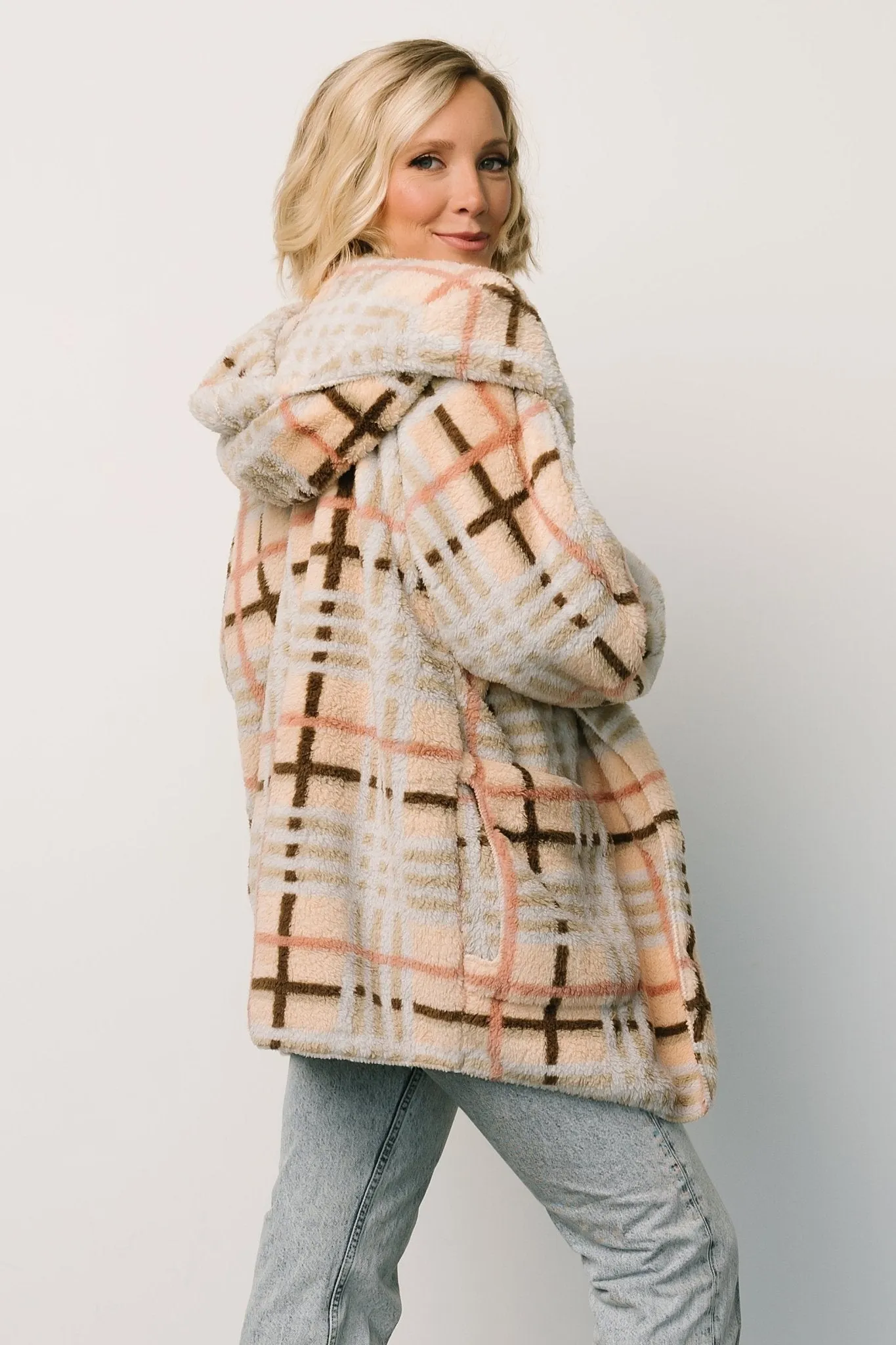 Brody Plaid Teddy Jacket | Cream Multi sold by Baltic Born product image thumbnail 4