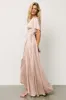 Vara Satin Maxi Wrap Dress | Champagne sold by Baltic Born