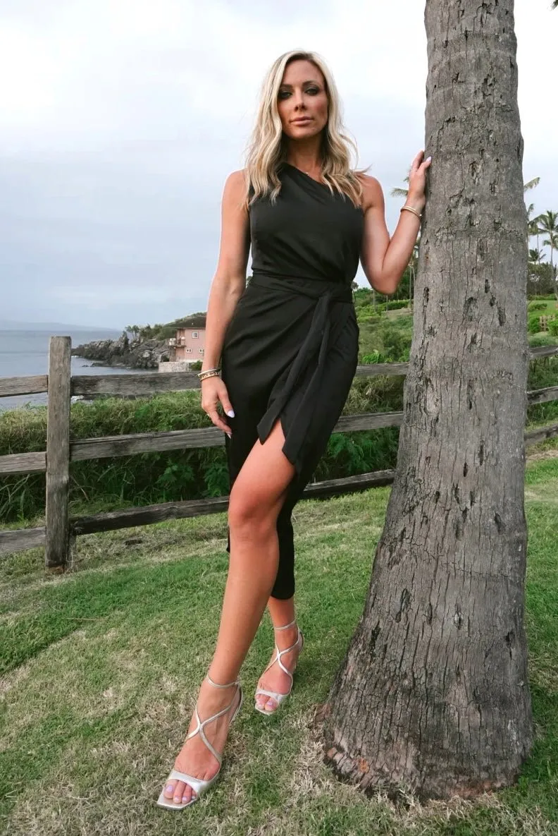 Celia One Shoulder Midi Dress | Black sold by Baltic Born product image thumbnail 2