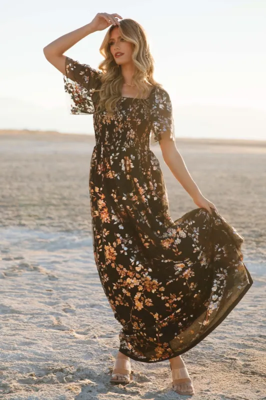 Cassandra Tulle Maxi Dress | Black Blossom sold by Baltic Born