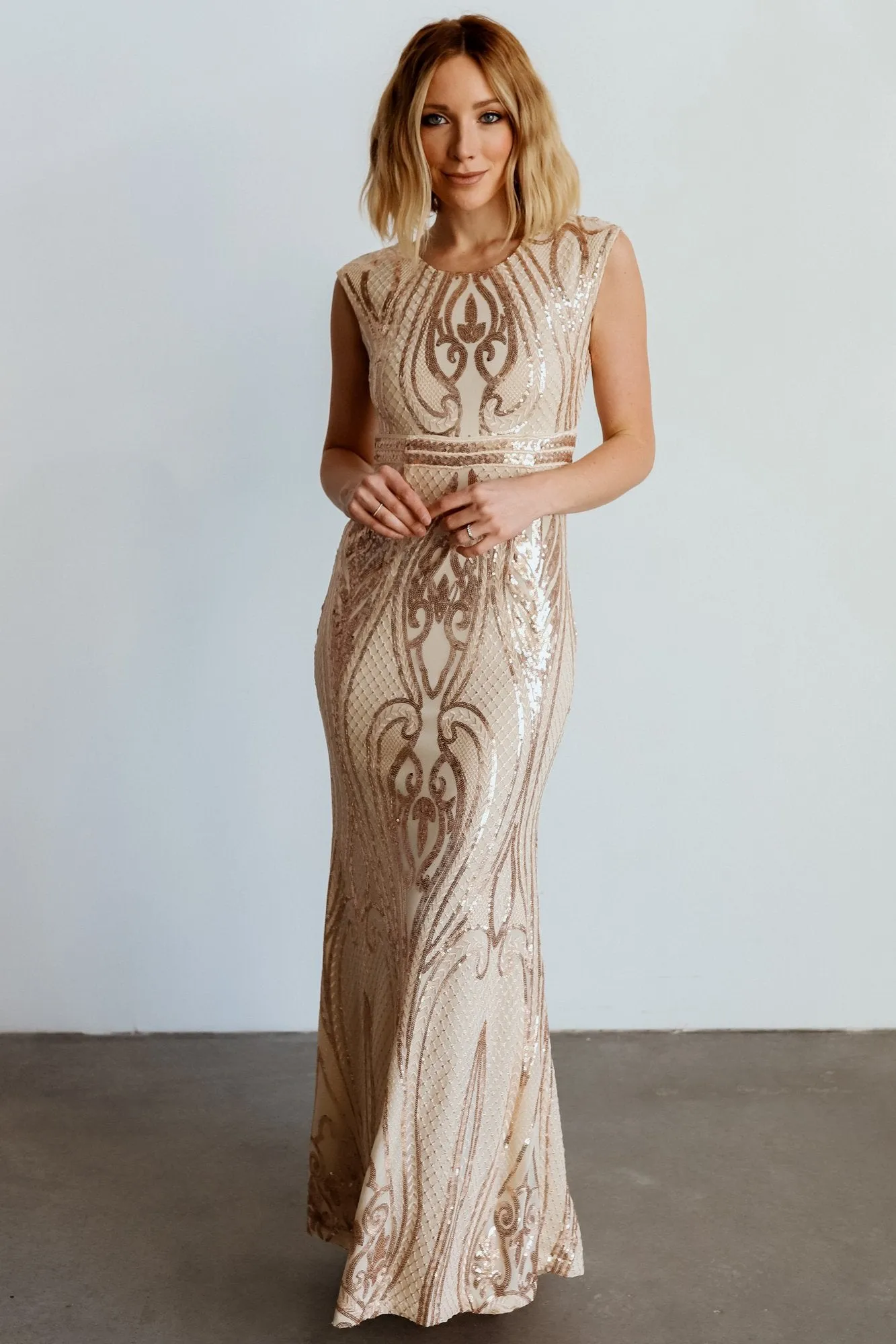 Alessia Sequin Gown | Champagne sold by Baltic Born product image thumbnail 3