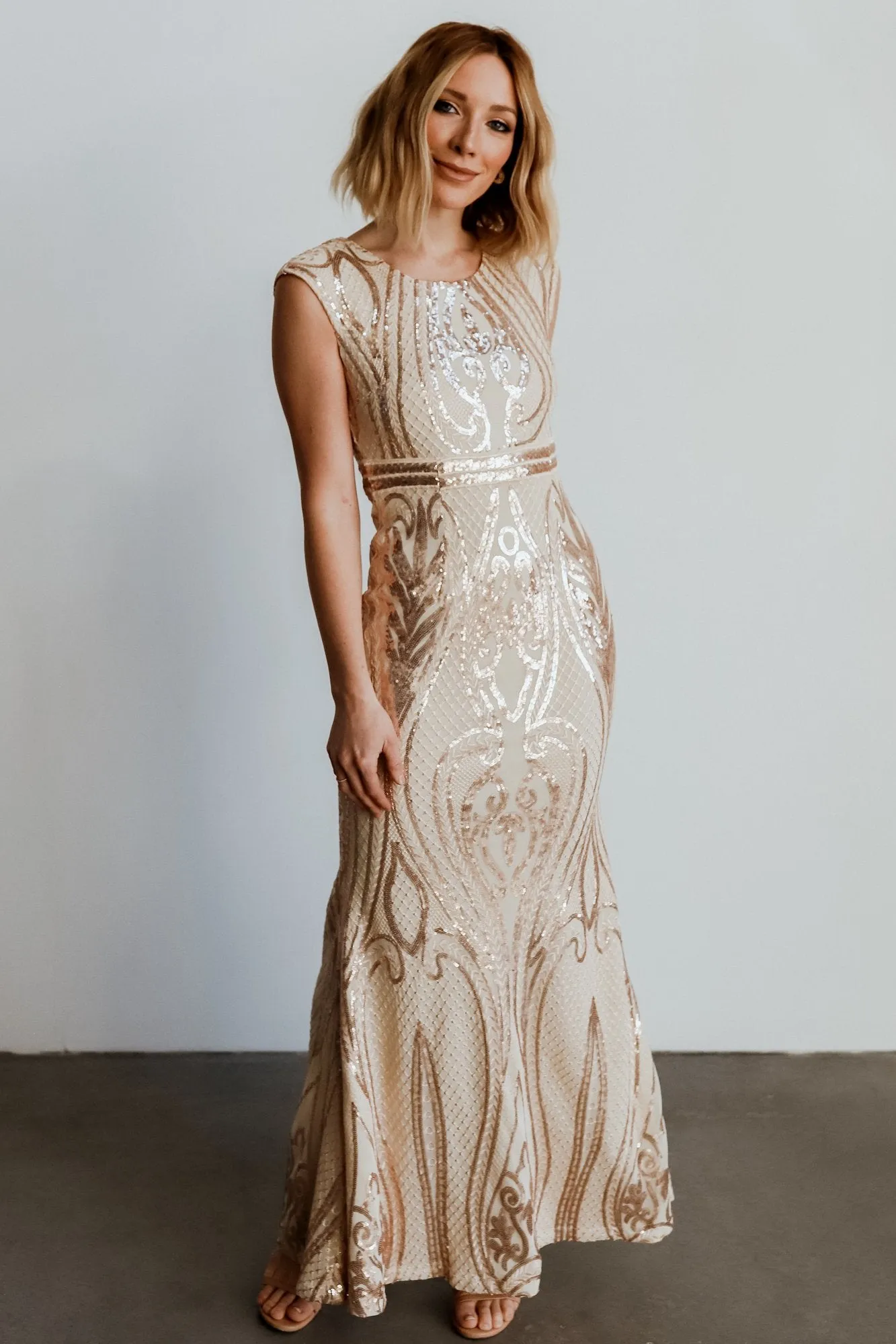 Alessia Sequin Gown | Champagne sold by Baltic Born product image thumbnail 4