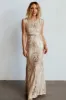 Alessia Sequin Gown | Champagne sold by Baltic Born