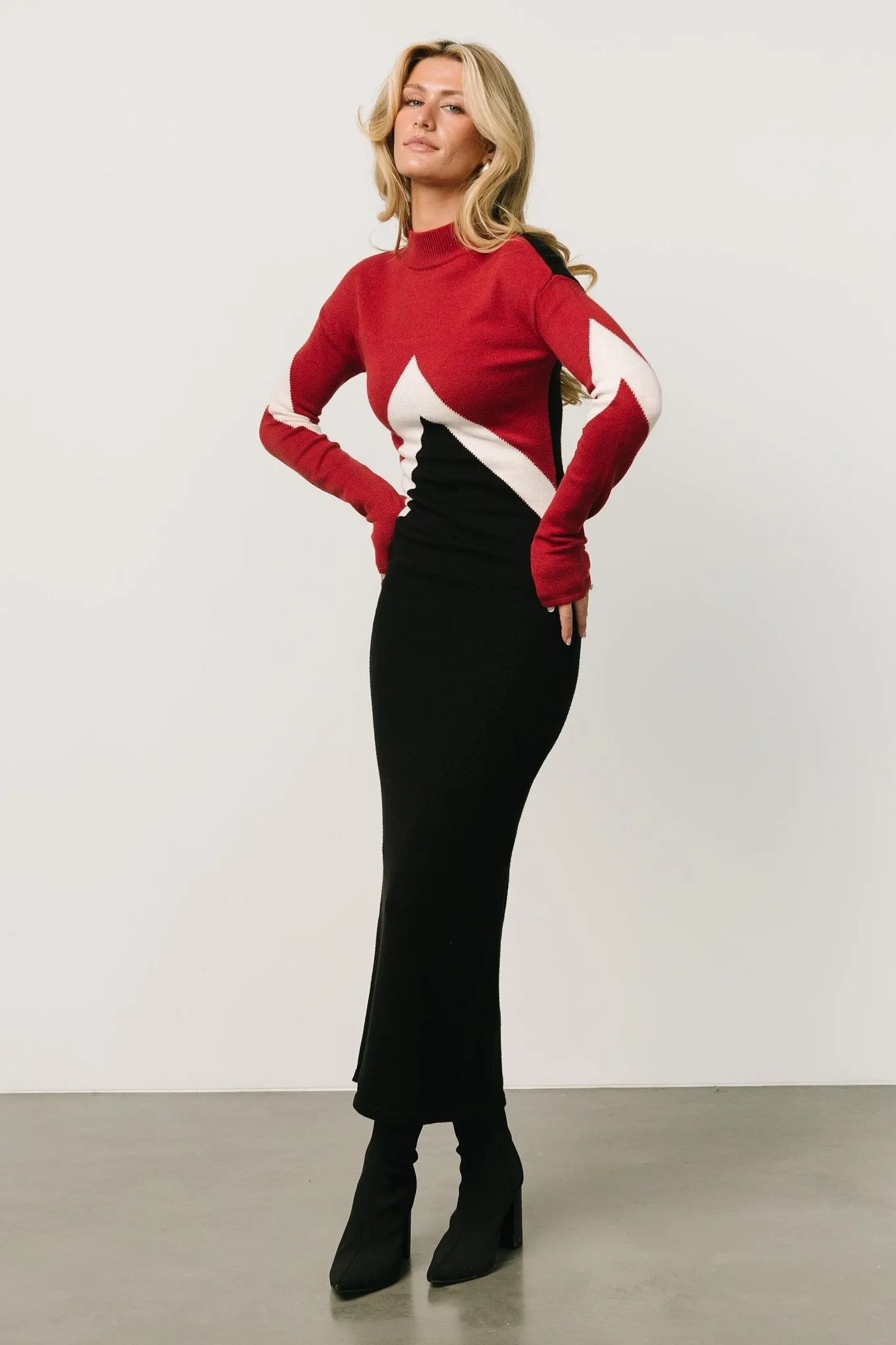 Squires Sweater Dress | Red + Black sold by Baltic Born product image thumbnail 3