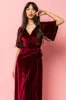 Meghan Velvet Wrap Maxi Dress | Mulberry sold by Baltic Born