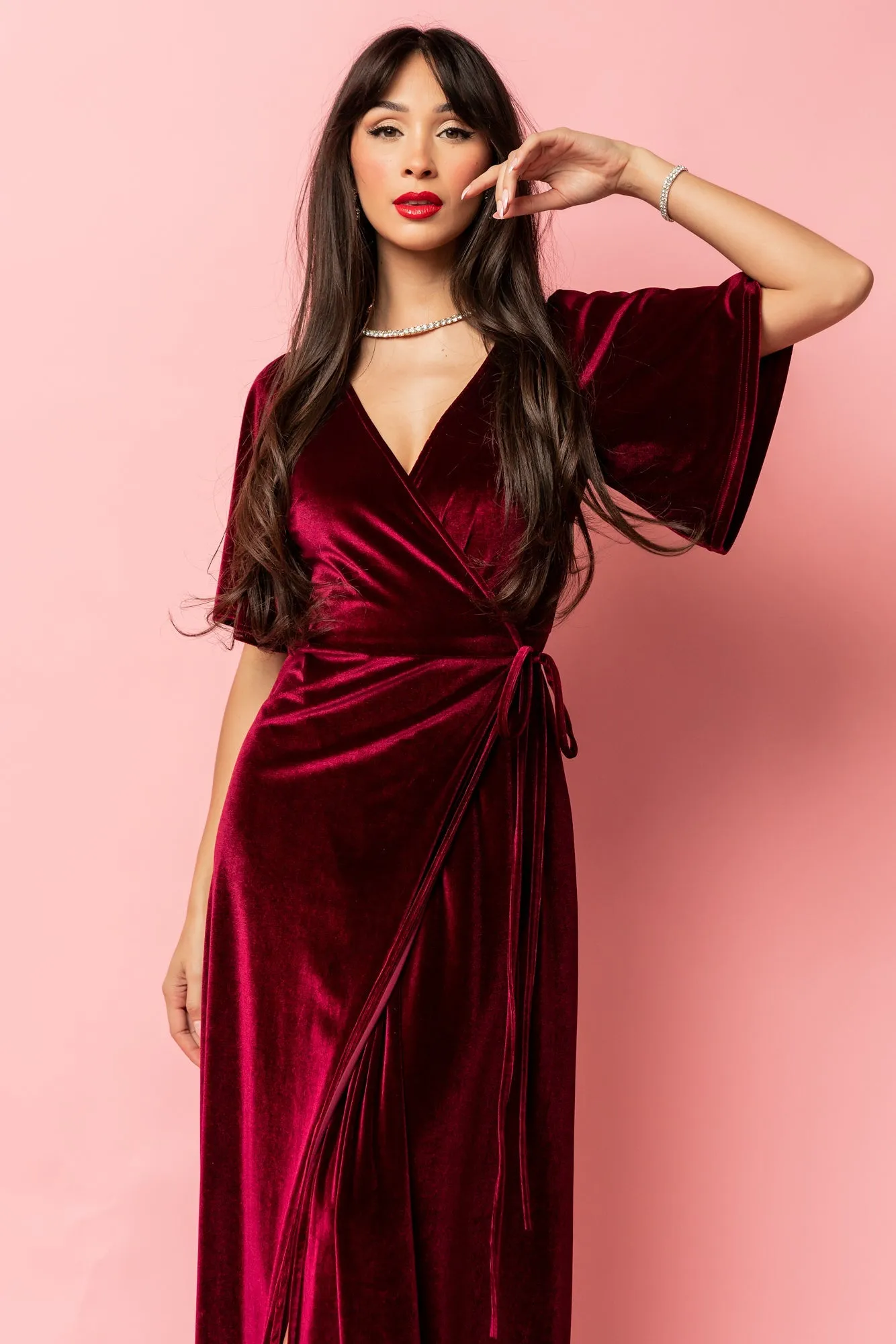 Meghan Velvet Wrap Maxi Dress | Mulberry sold by Baltic Born product image thumbnail 4
