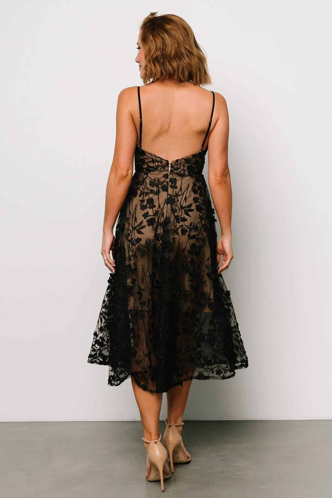 Larissa Midi Dress | Black + Nude sold by Baltic Born product image thumbnail 5