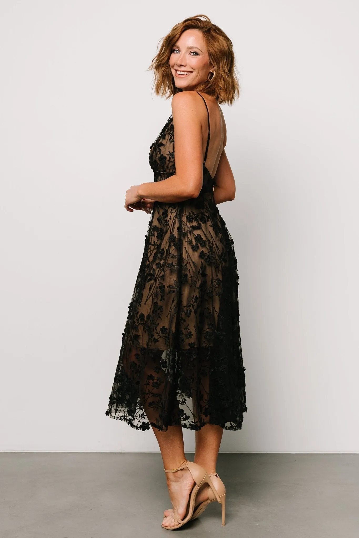 Larissa Midi Dress | Black + Nude sold by Baltic Born product image thumbnail 2