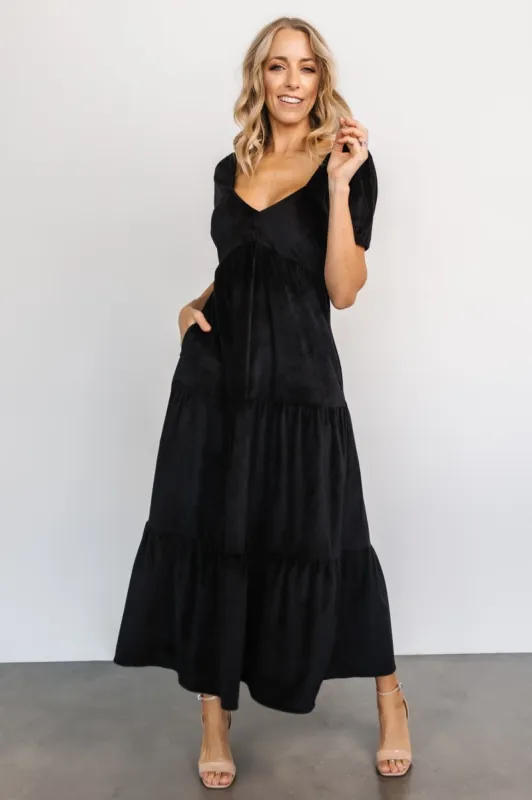 Kenli Velvet Maxi Dress | Black sold by Baltic Born
