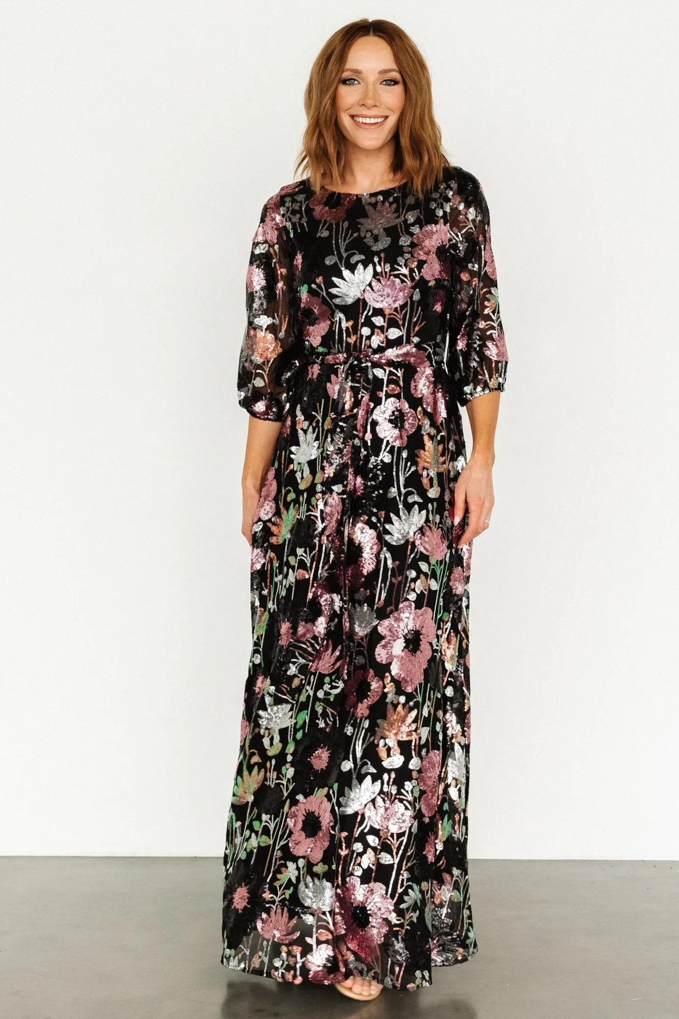 Destiny Sequin Maxi Dress | Black Multi sold by Baltic Born product image thumbnail 4