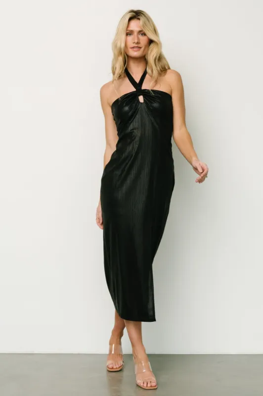 Leia Halter Midi Dress | Black sold by Baltic Born