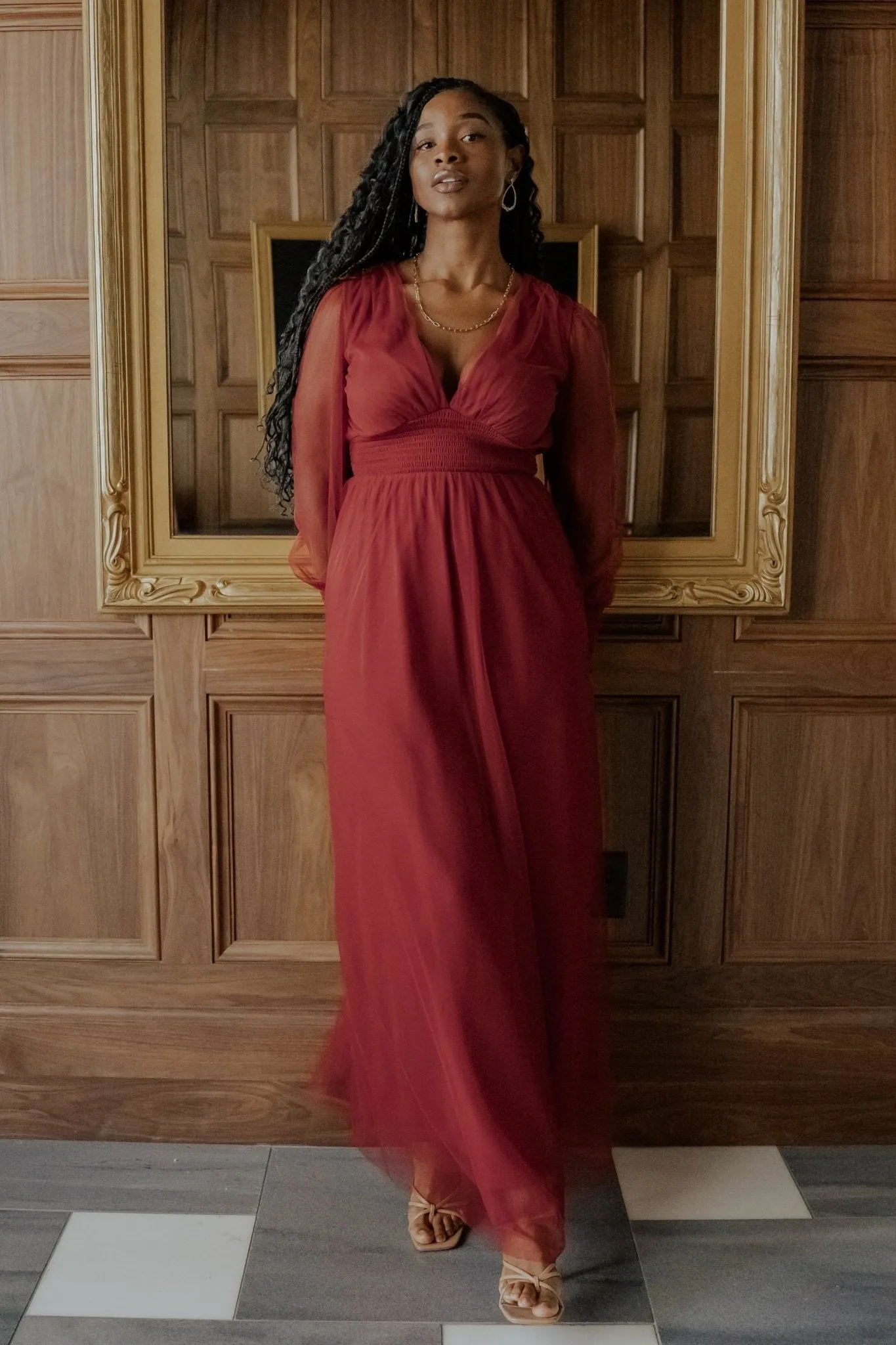 Layla Tulle Maxi Dress | Terracotta sold by Baltic Born product image thumbnail 3