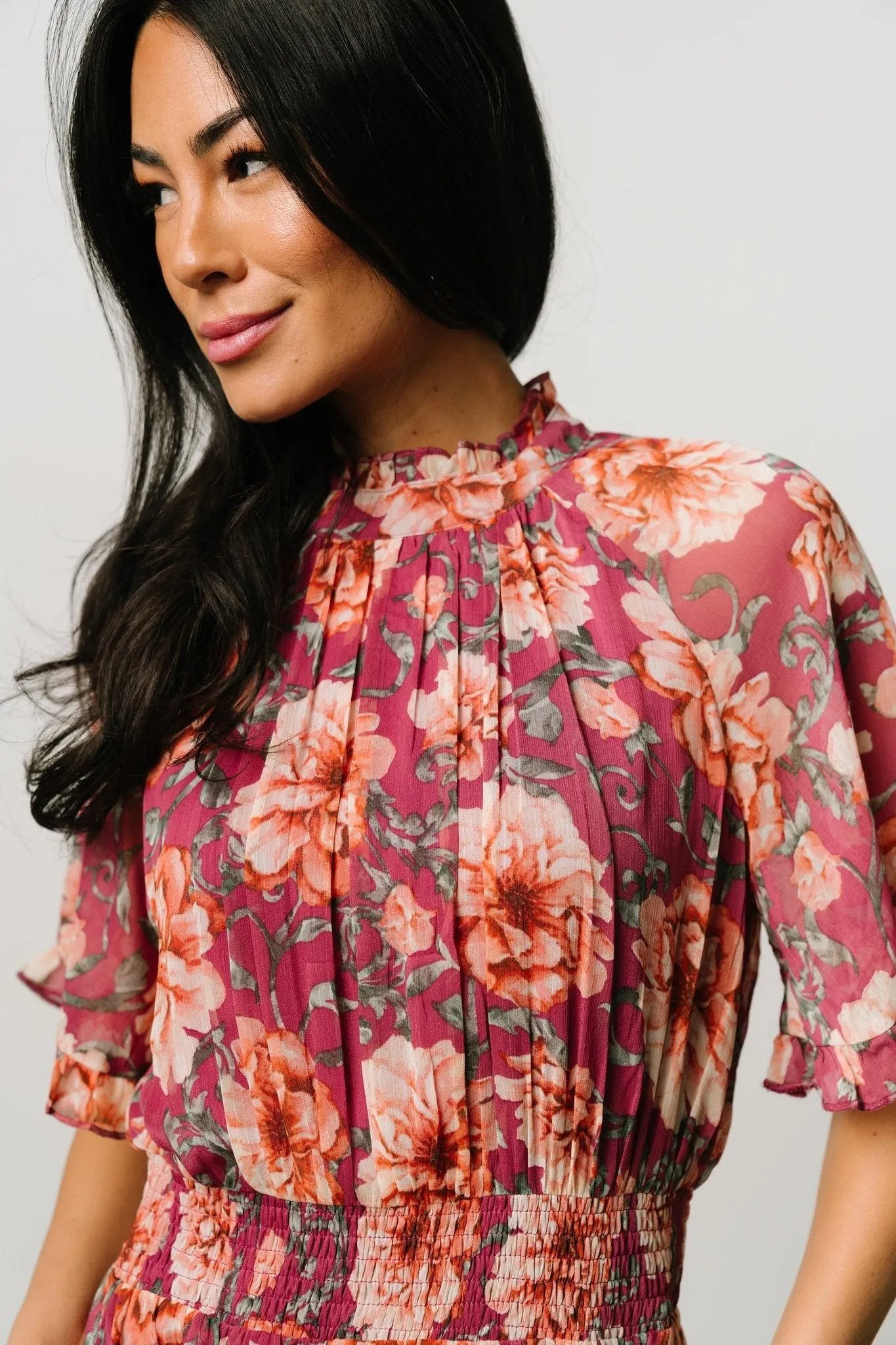 Ashton Maxi Dress | Deep Berry Floral sold by Baltic Born product image thumbnail 2