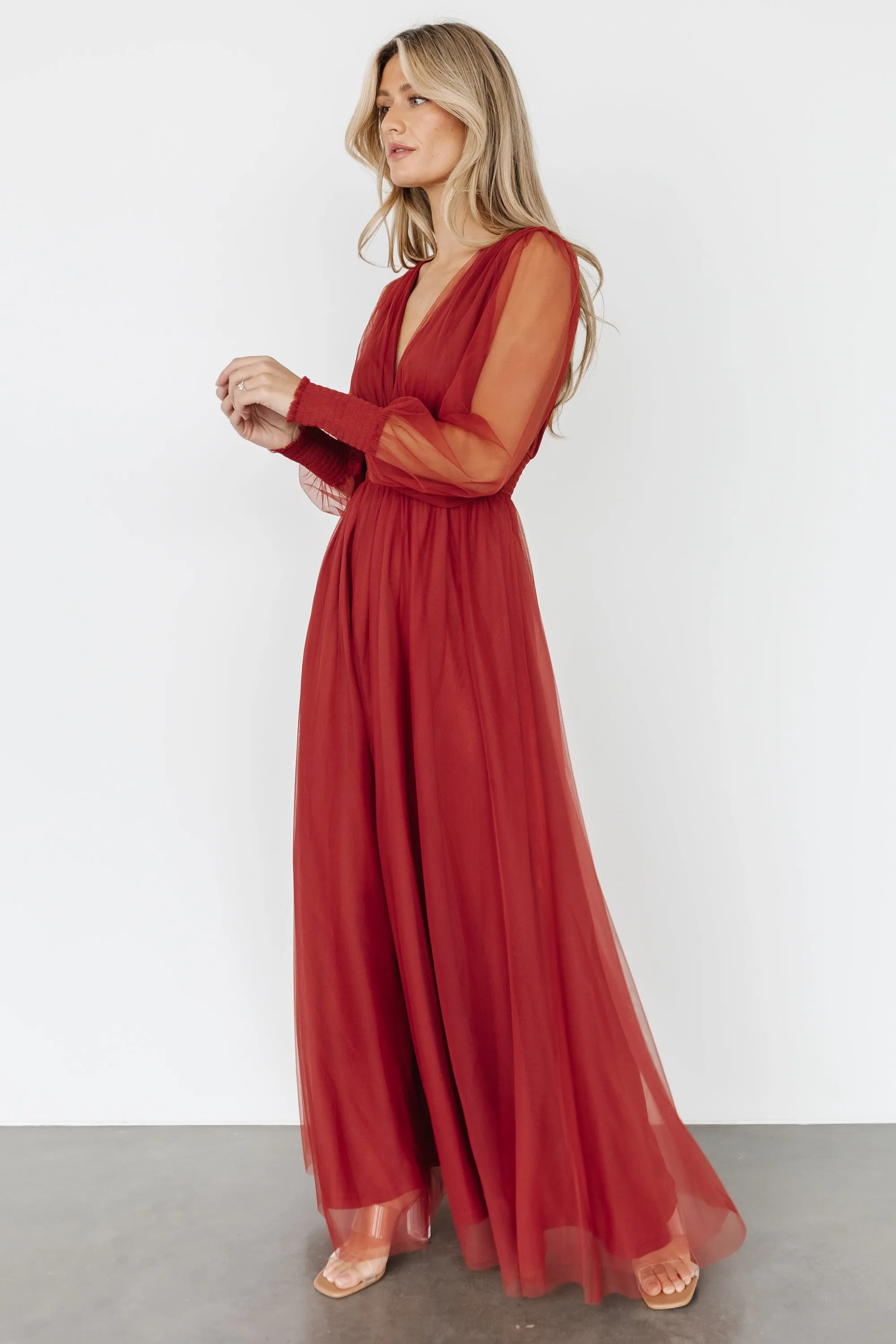 Layla Tulle Maxi Dress | Terracotta sold by Baltic Born product image thumbnail 5
